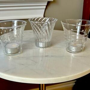 PartyLite Shimmer Lights Glass Votive Trio